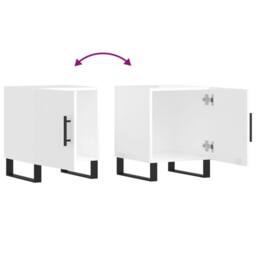Berkfield Home Modern Bedside Cabinet High Gloss White 40x40x50 cm Engineered Wood - Size: 40 x 40 x 50 cm - thumbnail 9