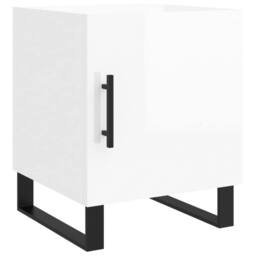 Berkfield Home Modern Bedside Cabinet High Gloss White 40x40x50 cm Engineered Wood - Size: 40 x 40 x 50 cm - thumbnail 3