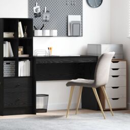 Berkfield Home Black Oak Writing Desk Black oak Engineered wood 100 x 40 x 76 cm