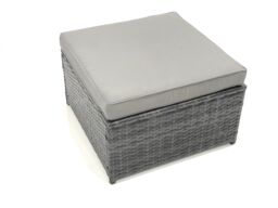 Fimous 9 Seater Rattan Garden Outdoor Furniture Set with 3 Seater Sofa Coffee Table 2 Big Footstool in Dark Grey - thumbnail 6