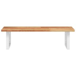 Berkfield Home Basin Shelf Wall Mounted Steel & Solid Wood Acacia in Brown - thumbnail 4