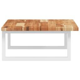 Berkfield Home Basin Shelf Wall Mounted Steel & Solid Wood Acacia in Brown - thumbnail 5