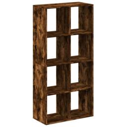 Berkfield Home Room Divider Bookcase Smoked Oak 69.5x29x137.5 cm Engineered Wood in Brown - thumbnail 7