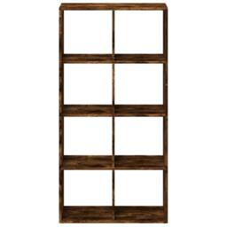 Berkfield Home Room Divider Bookcase Smoked Oak 69.5x29x137.5 cm Engineered Wood in Brown - thumbnail 5