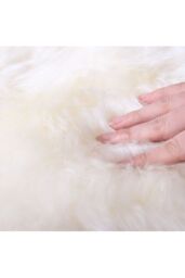 Living and Home 90CM Flower Shaped Super Soft Shaggy Area Rug in White - Size: 90 cm diameter - thumbnail 5