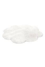 Living and Home 90CM Flower Shaped Super Soft Shaggy Area Rug in White - Size: 90 cm diameter - thumbnail 6