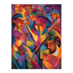 Artery8 Wall Art Print Abstract Latino Pop Festival Dance Music South America Colourful Bright Bold Painting Rhythm Body Energy Theatre Arts Artwork - thumbnail 1