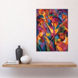 Artery8 Wall Art Print Abstract Latino Pop Festival Dance Music South America Colourful Bright Bold Painting Rhythm Body Energy Theatre Arts Artwork - thumbnail 4