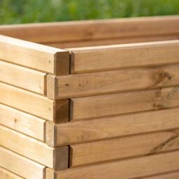 Primrose Wooden Pine Raised Flower Bed Plant Pot Outdoor Trough Planter 200cm in Natural - thumbnail 5