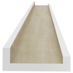 Berkfield Home Wall Shelves 4 pcs White & Sonoma Oak 100x9x3 cm - Size: 100 x 9 x 3 cm - thumbnail 6
