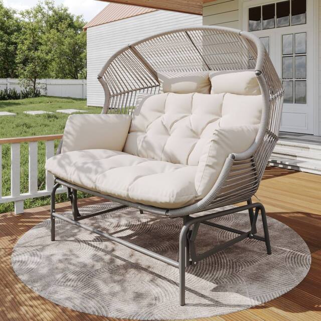 Matteo Garden Rocking Chair for Two in Grey - image 1