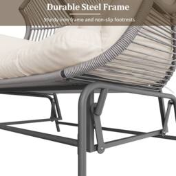 Matteo Garden Rocking Chair for Two in Grey - thumbnail 5