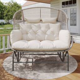 Matteo Garden Rocking Chair for Two in Grey - thumbnail 2