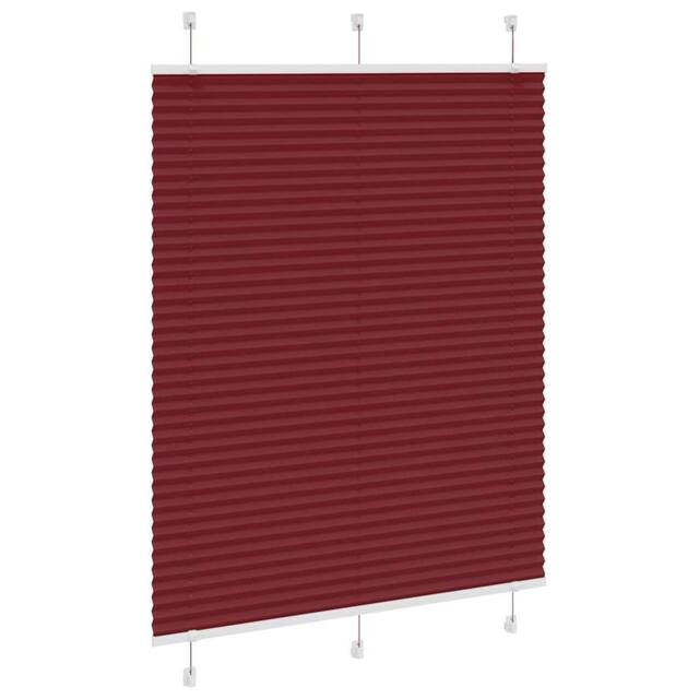 Berkfield Home Pleated Blind Bordeaux Red 110x150 cm Fabric Width 109.4 cm Polyester - image 1