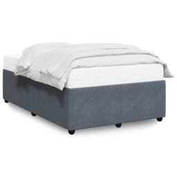 Berkfield Home Bed Frame without Mattress Dark Grey Double Velvet - thumbnail 1