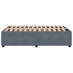 Berkfield Home Bed Frame without Mattress Dark Grey Double Velvet - thumbnail 5