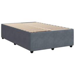 Berkfield Home Bed Frame without Mattress Dark Grey Double Velvet - thumbnail 3