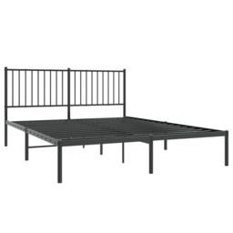 Berkfield Home Metal Bed Frame with Headboard Black 160x200 cm - thumbnail 4
