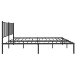 Berkfield Home Metal Bed Frame with Headboard Black 160x200 cm - thumbnail 6