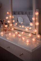 Neo Pink Rose 20 LED String Lights Battery Operated Fairy Romantic Indoor