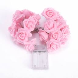 Neo Pink Rose 20 LED String Lights Battery Operated Fairy Romantic Indoor - thumbnail 8