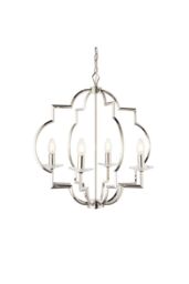 Netlighting Garland 4 Light Ceiling Pendant Polished Nickel & Clear Crystal Glass E14 - thumbnail 1