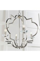 Netlighting Garland 4 Light Ceiling Pendant Polished Nickel & Clear Crystal Glass E14 - thumbnail 5