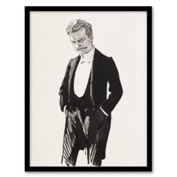 Artery8 Albert Edelfelt Composer Jean Sibelius Portrait Framed Wall Art Print in White - Size: A4 - thumbnail 1