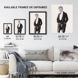 Artery8 Albert Edelfelt Composer Jean Sibelius Portrait Framed Wall Art Print in White - Size: A4 - thumbnail 3