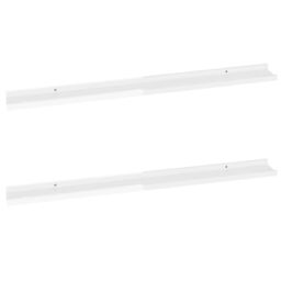 Berkfield Home Wall Shelves 2 pcs High Gloss White 100x9x3 cm - Size: 100 x 9 x 3 cm - thumbnail 2