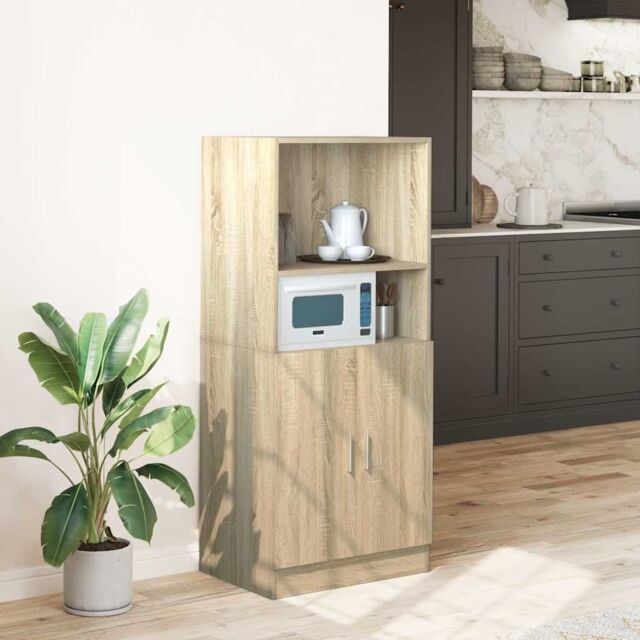 Berkfield Home Kitchen Cabinet Sonoma Oak 57x41.5x131.5 cm Engineered Wood in Brown - image 1