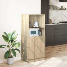 Berkfield Home Kitchen Cabinet Sonoma Oak 57x41.5x131.5 cm Engineered Wood in Brown