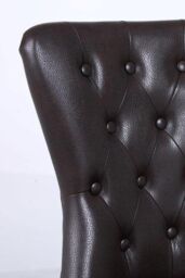 Modernique A Pair (x2) Leather Aire High Back Dining Chairs with Chrome Legs in Black - thumbnail 6