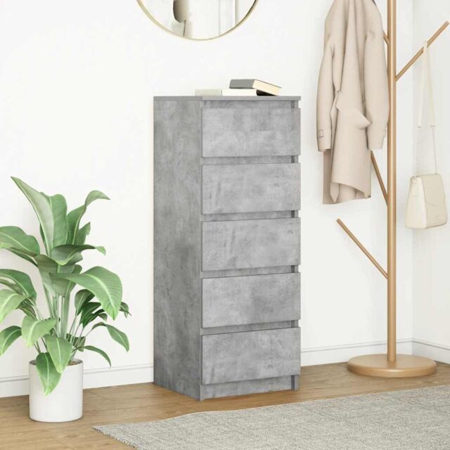 Berkfield Home Sideboard with Drawers Concrete Grey 37.5x35x99 cm Engineered Wood - image 1