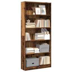 Berkfield Home Bookcase Old Wood 80x24x176 cm Engineered Wood in Brown - Size: 80 x 24 x 176 cm - thumbnail 1