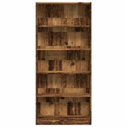 Berkfield Home Bookcase Old Wood 80x24x176 cm Engineered Wood in Brown - Size: 80 x 24 x 176 cm - thumbnail 4