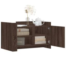 Berkfield Home Durable Coffee Table Brown oak 80x50x50 cm Engineered Wood - Size: 80 x 50 x 50 cm - thumbnail 1