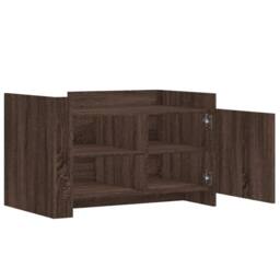 Berkfield Home Durable Coffee Table Brown oak 80x50x50 cm Engineered Wood - Size: 80 x 50 x 50 cm - thumbnail 7