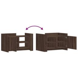 Berkfield Home Durable Coffee Table Brown oak 80x50x50 cm Engineered Wood - Size: 80 x 50 x 50 cm - thumbnail 8