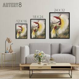 "Artery8 Bird Paradise Exotic B. Fawcett Vintage Black Framed Canvas Wall Art - Size: W18"" x H24""" - thumbnail 4