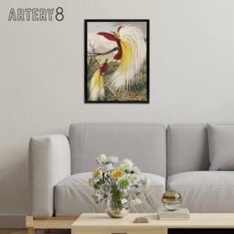 "Artery8 Bird Paradise Exotic B. Fawcett Vintage Black Framed Canvas Wall Art - Size: W18"" x H24""" - thumbnail 3