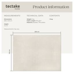 tectake Rug Zonelle 160 X 230 Cm - Cream - Size: 160 cm x 230 cm - thumbnail 6