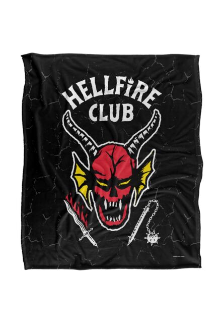 Stranger Things Hellfire Club Logo Officially Licensed Silky Touch Super Soft Throw Blanket 152 x 127 cm in White - image 1