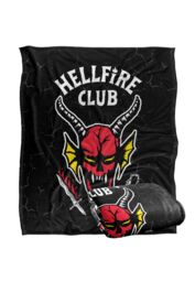 Stranger Things Hellfire Club Logo Officially Licensed Silky Touch Super Soft Throw Blanket 152 x 127 cm in White - thumbnail 2