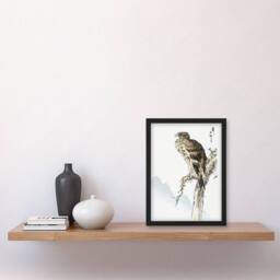 Artery8 Black Eared Kite Bird Japanese Japan Framed Wall Art Print Numata Kashu - Size: A4 - thumbnail 4