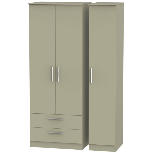 Ready Assembled 2 U Trent Triple Wardrobe with 2 Drawers (Ready Assembled) in Light Brown