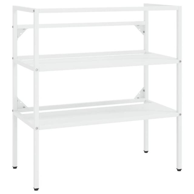 Berkfield Home Bathroom Washbasin Frame White 79x38x83 cm Iron - Size: 79 x 38 x 83 cm - image 1