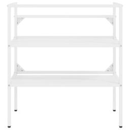 Berkfield Home Bathroom Washbasin Frame White 79x38x83 cm Iron - Size: 79 x 38 x 83 cm - thumbnail 3