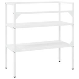 Berkfield Home Bathroom Washbasin Frame White 79x38x83 cm Iron - Size: 79 x 38 x 83 cm - thumbnail 5