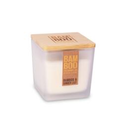 Bamboo Large Soy Wax Candle - & Ginger Lily in Cool White - thumbnail 1